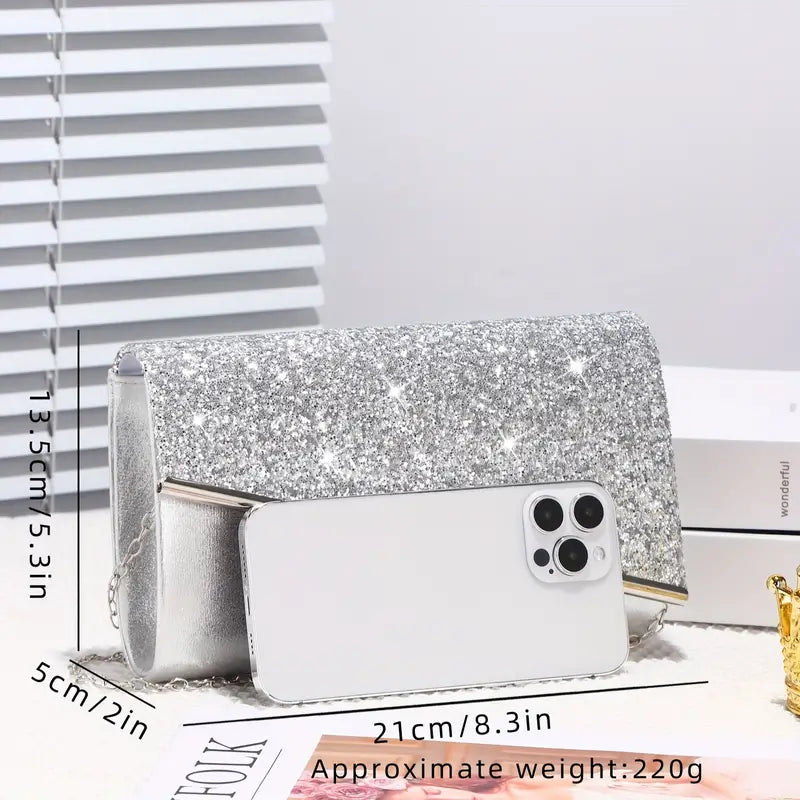 Silver Sparkly Evening Bag