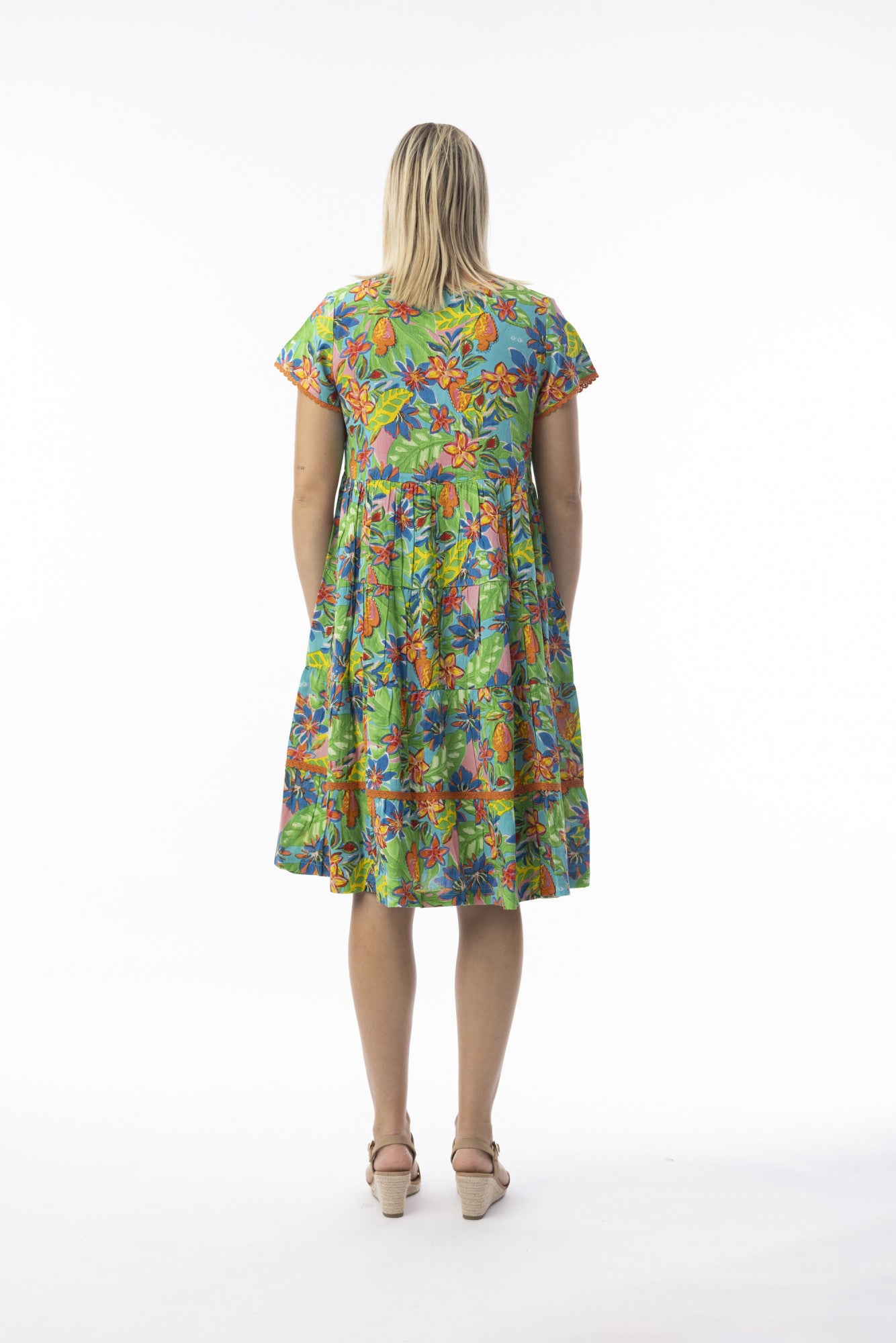 Orientique Button Through Rayon Dress