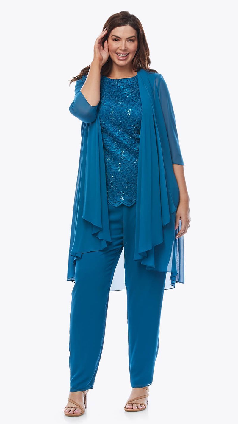 Layla Jones Pant Suit (Navy, Sapphire (teal) or Mulberry)