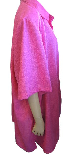 Party Girl Linen Look Shirt (Red or Pink)