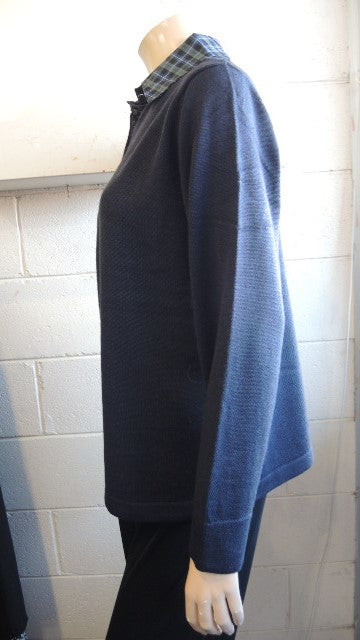 Bromley Navy Collared Knit Top (JoRo Style)