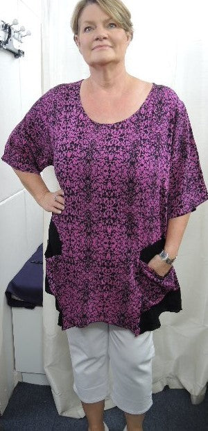 Plusss Crinkle Rayon Pocket Top