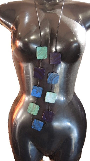 Blue Squares Necklace