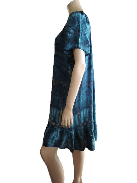 Tie Dyed Frilled Hem Dress