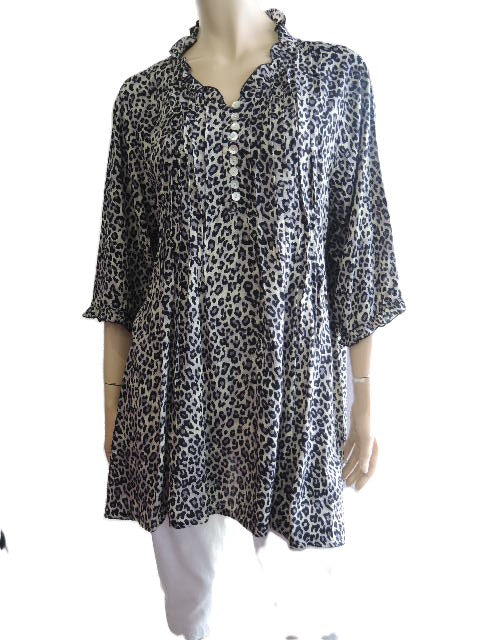 Plusss Crinkle Rayon Pintuck Blouse