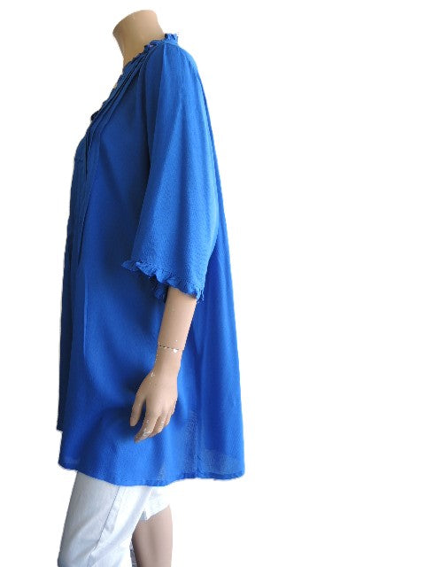 Plusss Plain Pintuck Top (Green, Black or Cobalt)