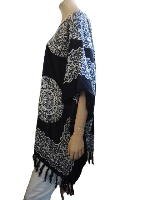 Rayon kaftan with Sequin Decoration