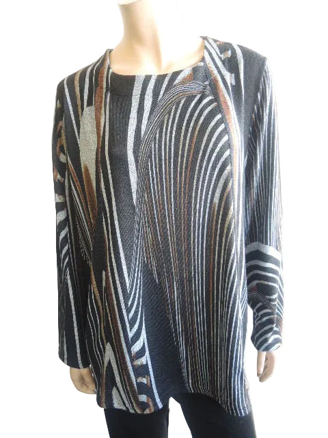 Formation Stretch Knit Top with snood