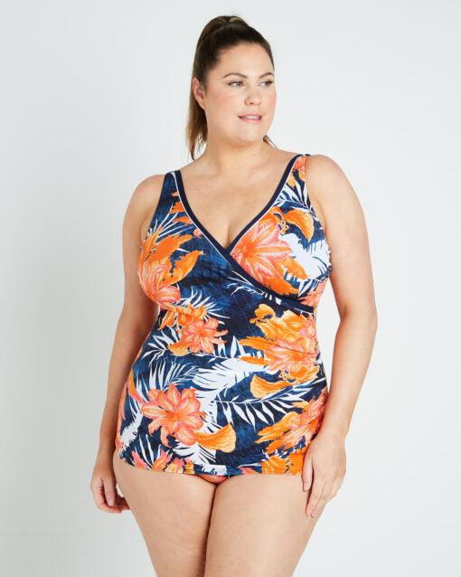Genevieve Coral Palms Swimsuit