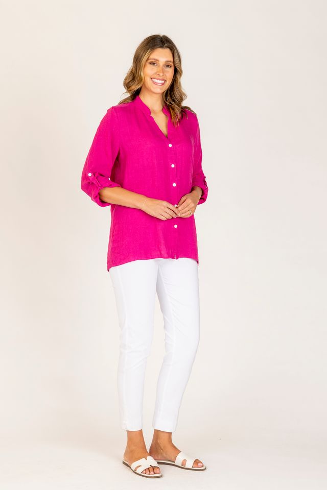 Maglia Linen Shirt (Fuchsia or Navy)