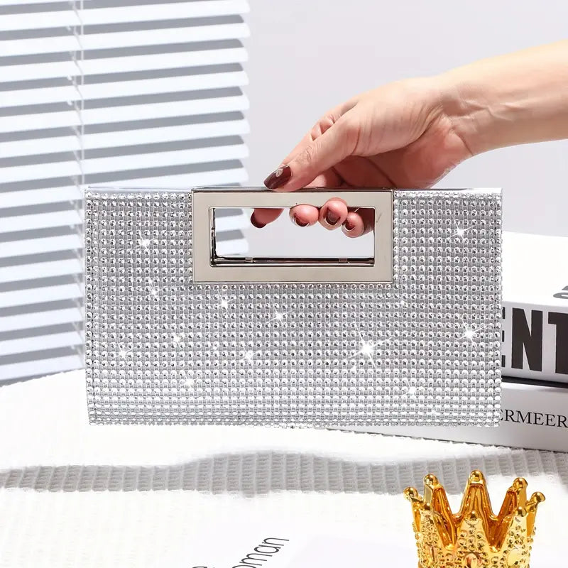 Silver Rhinestone Evening Bag