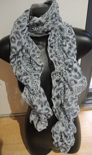 Animal Print Chiffon Scarf