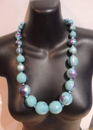Painted Chunky Bead Necklace