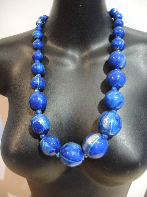 Painted Chunky Bead Necklace