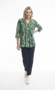 Orientique Rayon Pleat Front Top