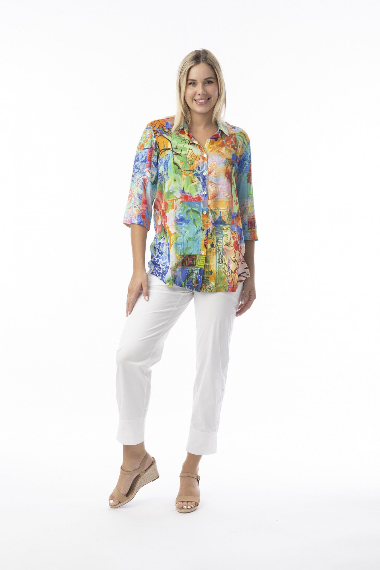 Orientique Oriental Digital Print Shirt