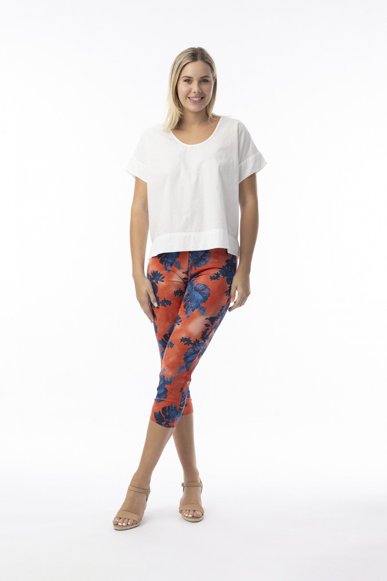 Orientique Arashi Print Stretch Cotton Pants
