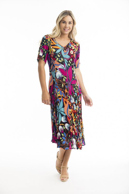 Orientique Flattering Godet Dress