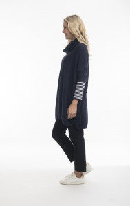 Orientique Cotton Poncho Style Top (Navy or Olive)