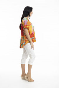 Orientique Frilled Hem Organic Cotton Top