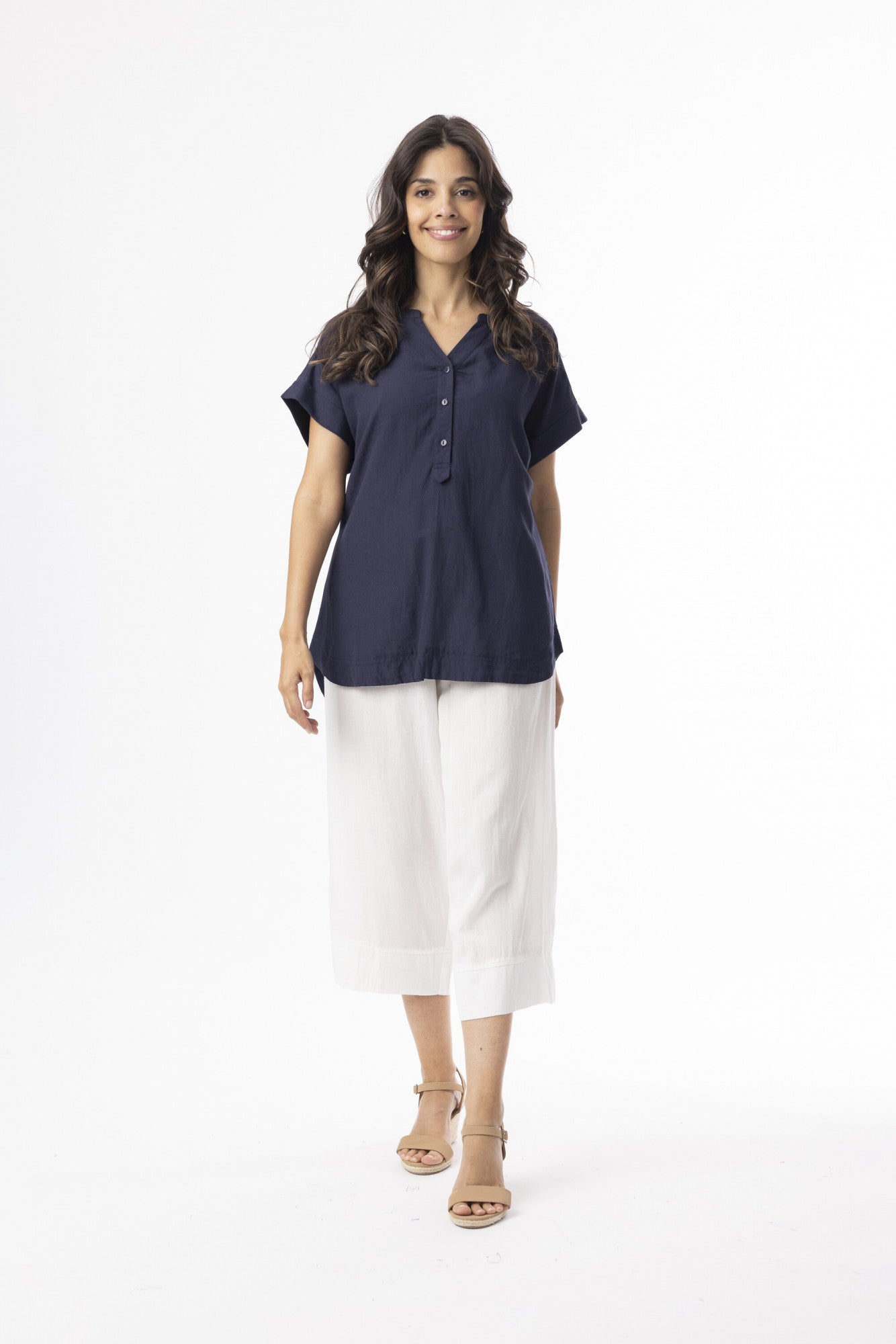 Orientique Linen Blend Top
