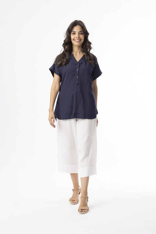 Orientique Linen Blend Top