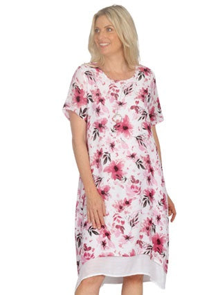 Jillian Breeze Floral Dress (pink or blue)