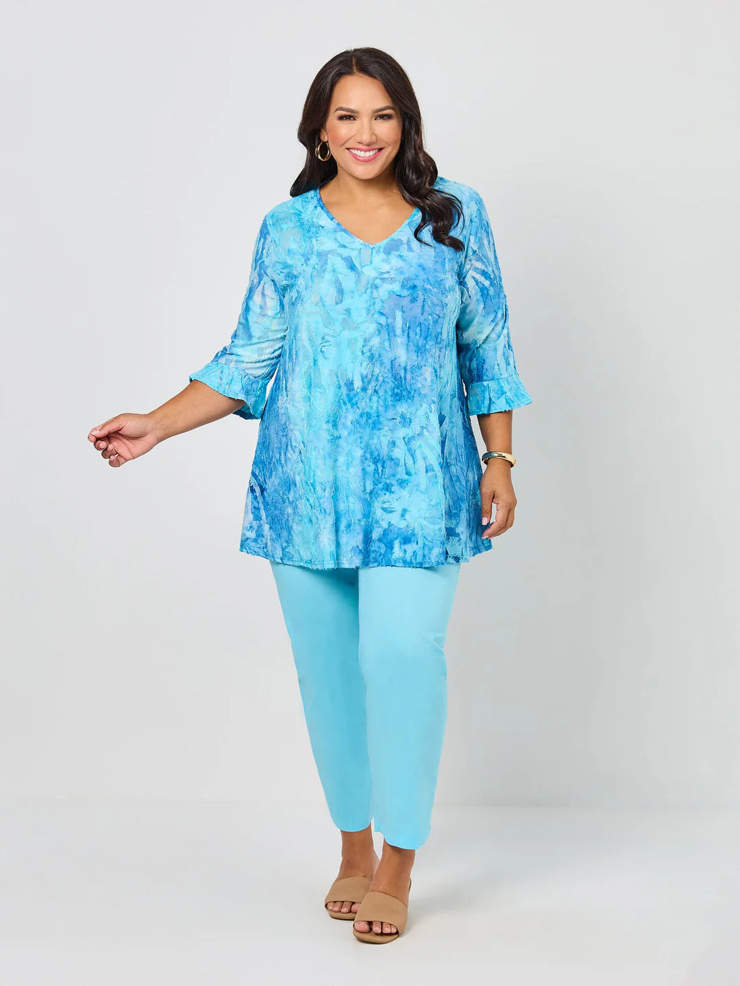 Swish Jacquard Swing Top Blue Skies