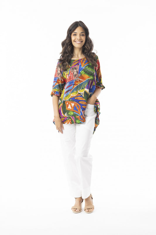 Orientique Rayon Frill Top