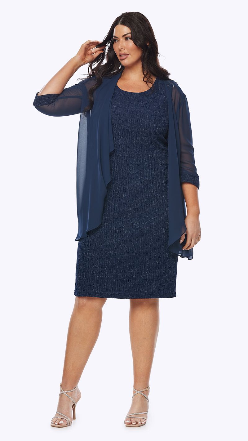 Layla Jones Lurex Dress (Midnight Navy)