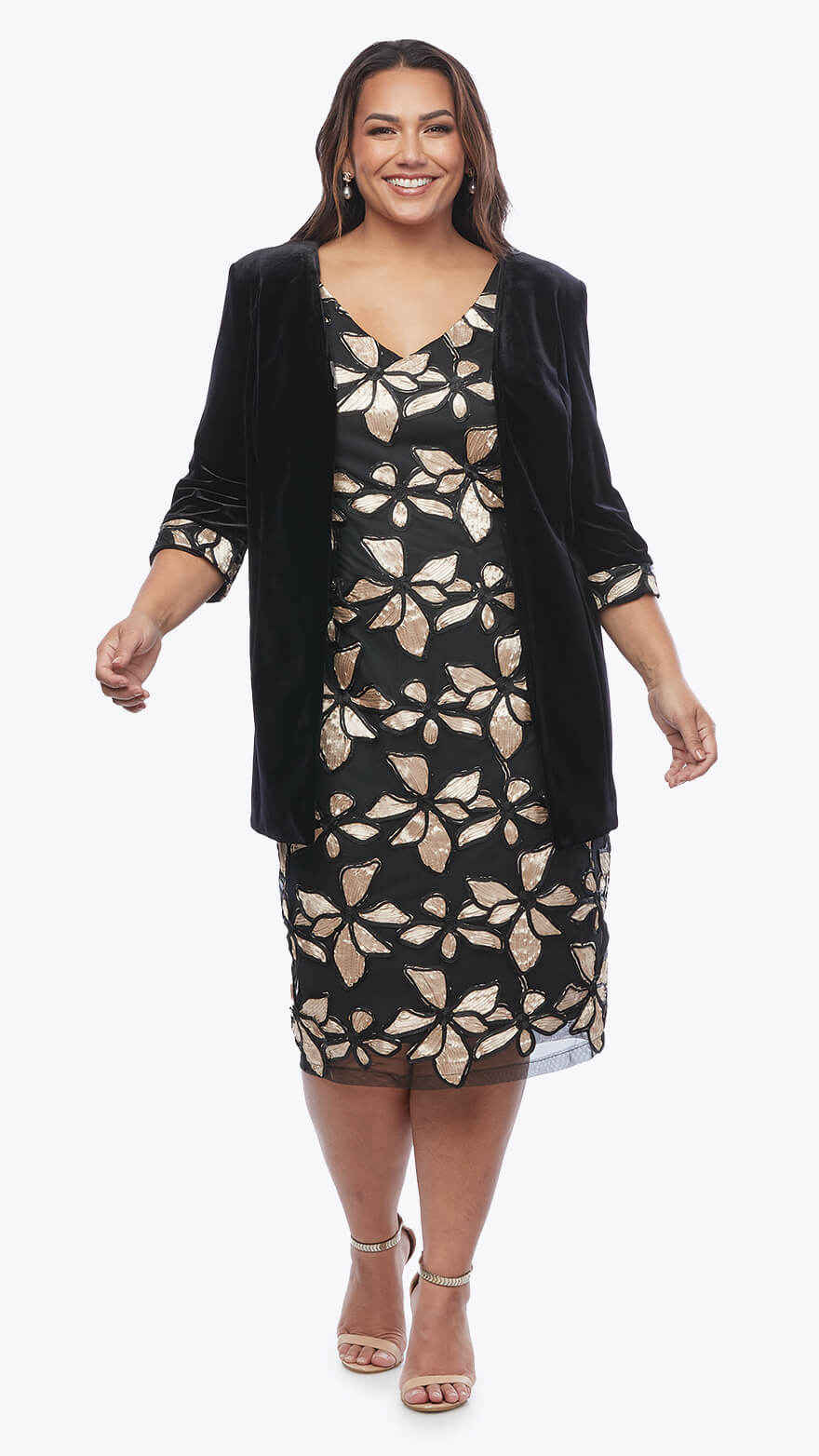 Layla Jones Ribbon Embroidered Dress and matching Jacket