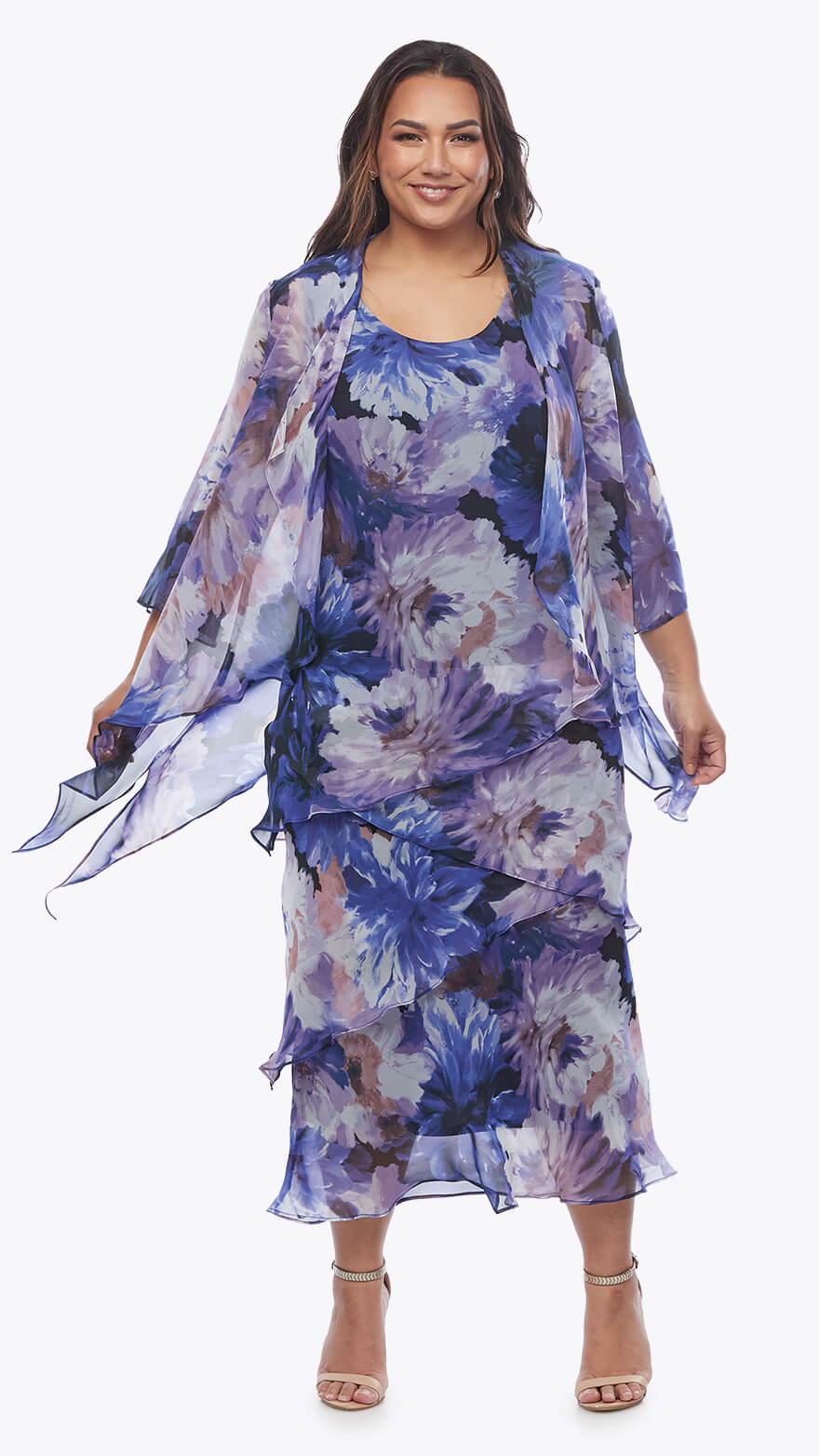 Layla Jones Floral Layered Dress with jacket
