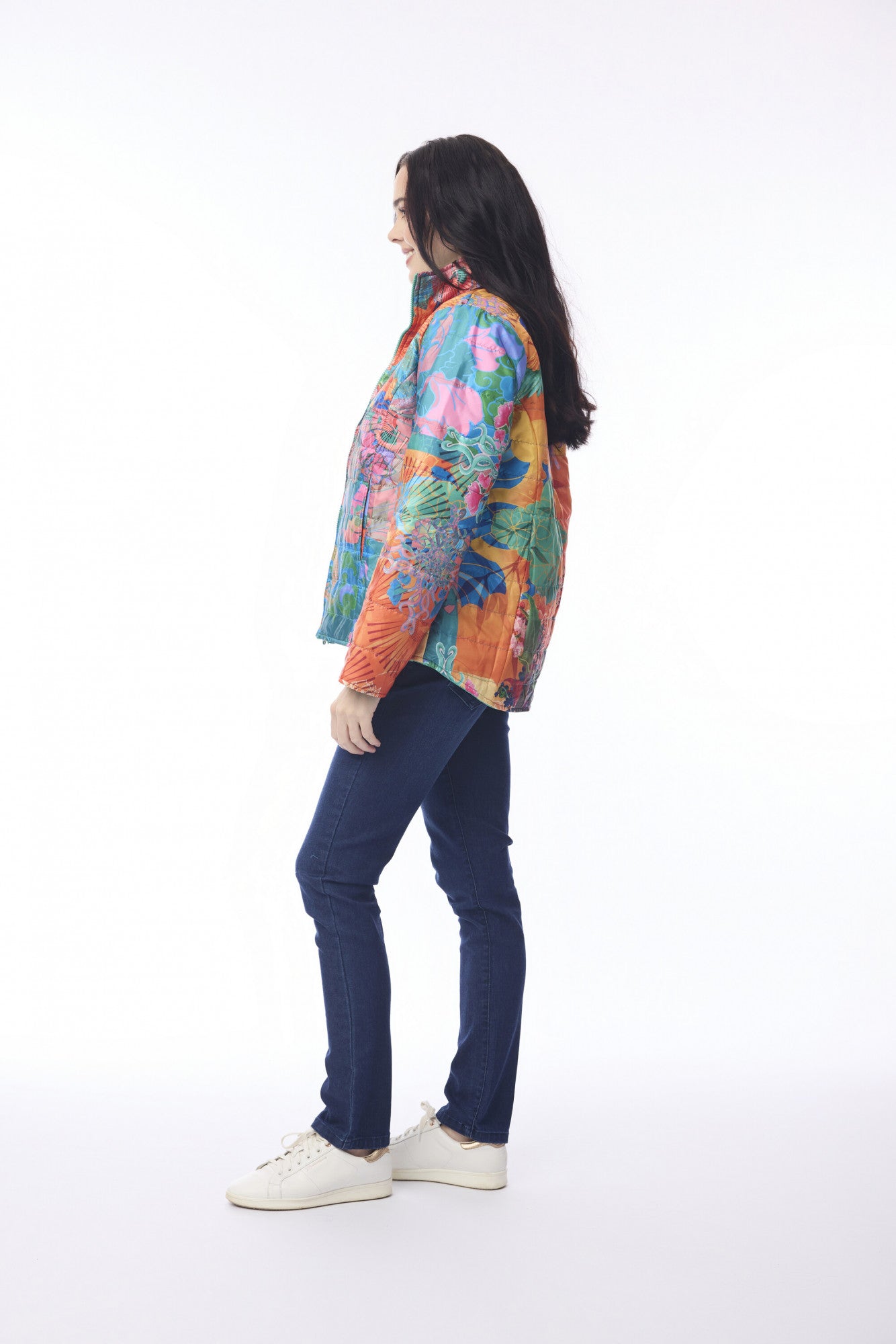 Orientique Oriental Bird Reversible Puffer Jacket