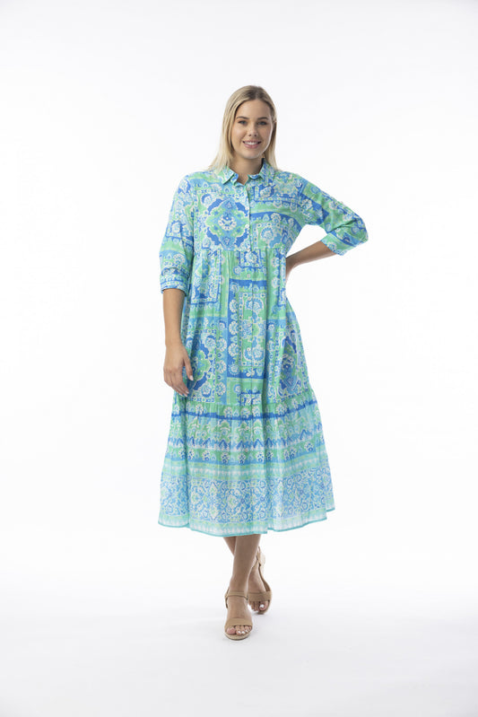 Orientique Organic Cotton Aqua Dress