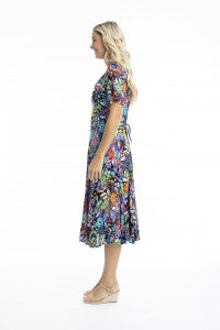 Flattering Orientique Grenada Godet Dress