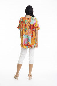 Orientique Frilled Hem Organic Cotton Top