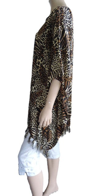 Leopard Print Kaftan Top