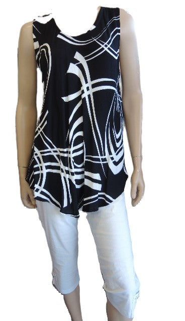 Black & White Sleeveless Top