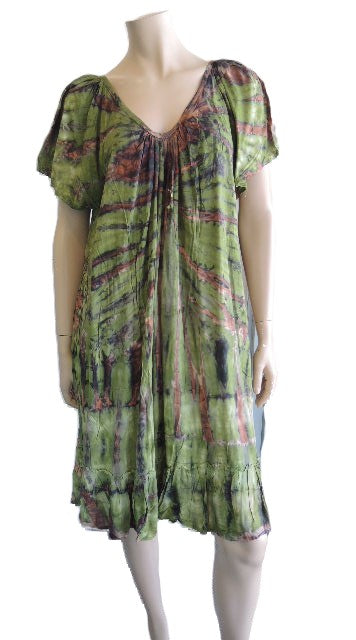 Tie Dyed Rayon Dress (Many Colours)