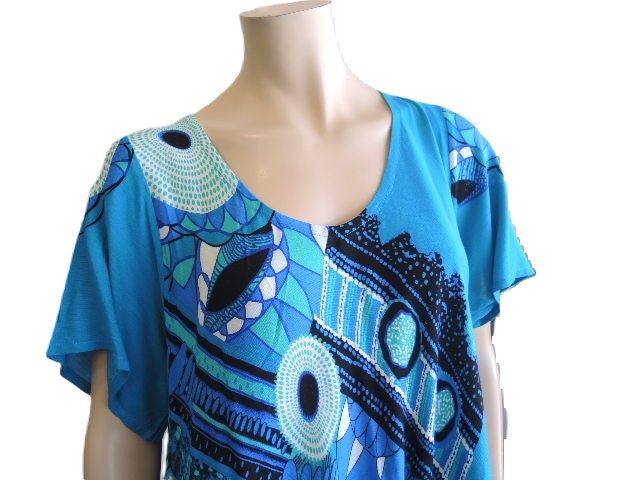 Aqua Crinkle Rayon Dress