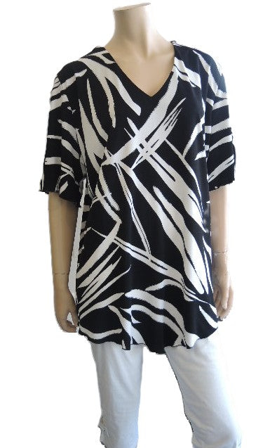 Shelz Stretch Black & White Top