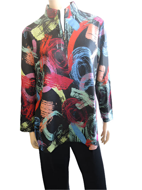 LS Collection Warmer Feel Zip Neck Top