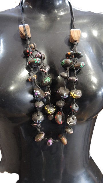 Hand painted Bead Necklace