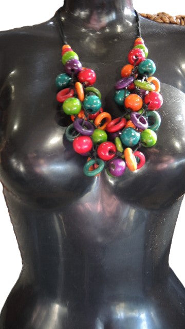 Coloured Wooden Necklace