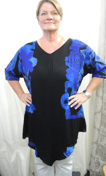 Plusss Longer Length Crinkle Rayon Top