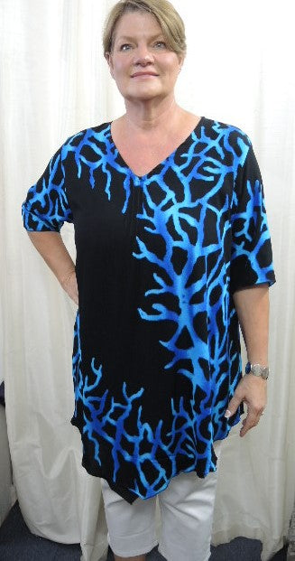 Plusss Longer Length Crinkle Rayon Top