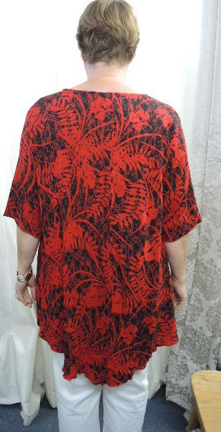 Plusss Longer Length Crinkle Rayon Top