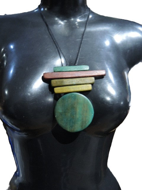 Green Tones Wooden Pendant
