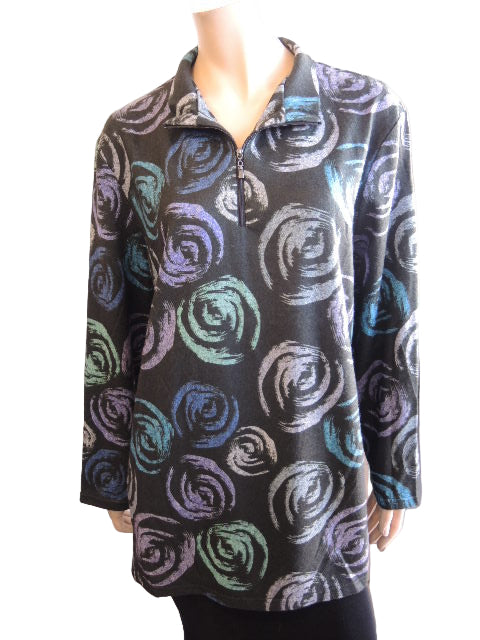 LS Collection Zip Neck Top