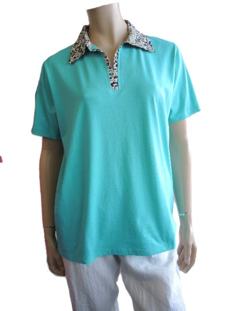 Renoma Floral Collar Polo Top (Many Colours)